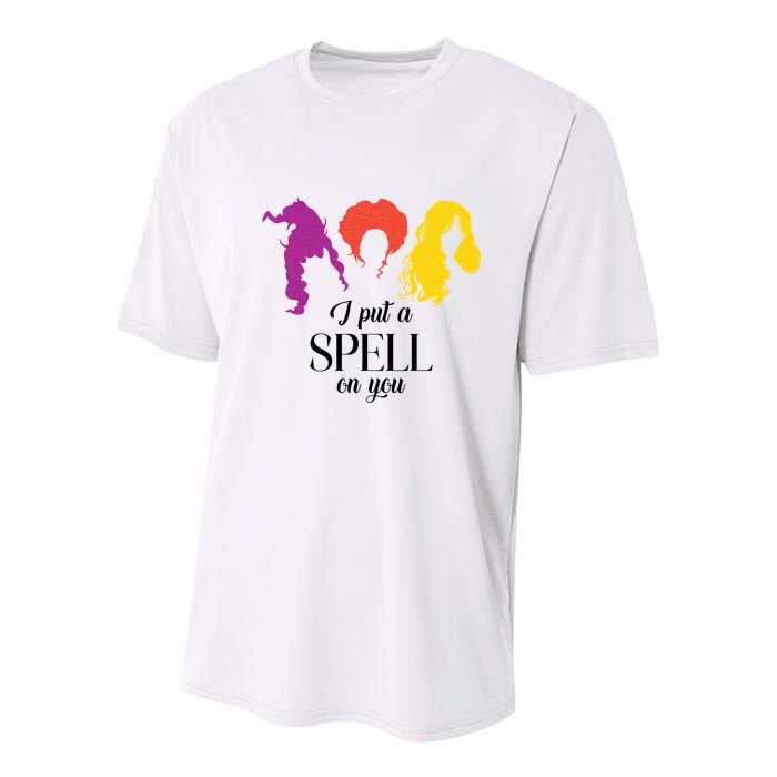I Put A Spell On You Halloween Witch Youth Performance Sprint T-Shirt