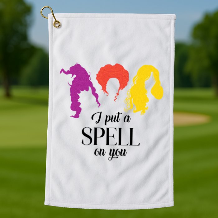 I Put A Spell On You Halloween Witch Golf Towel