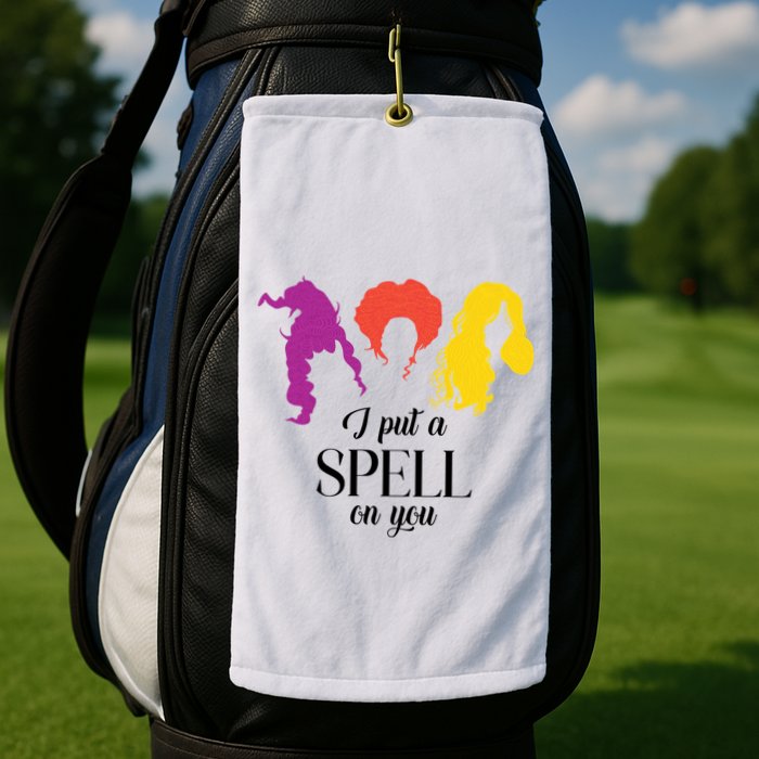 I Put A Spell On You Halloween Witch Golf Towel