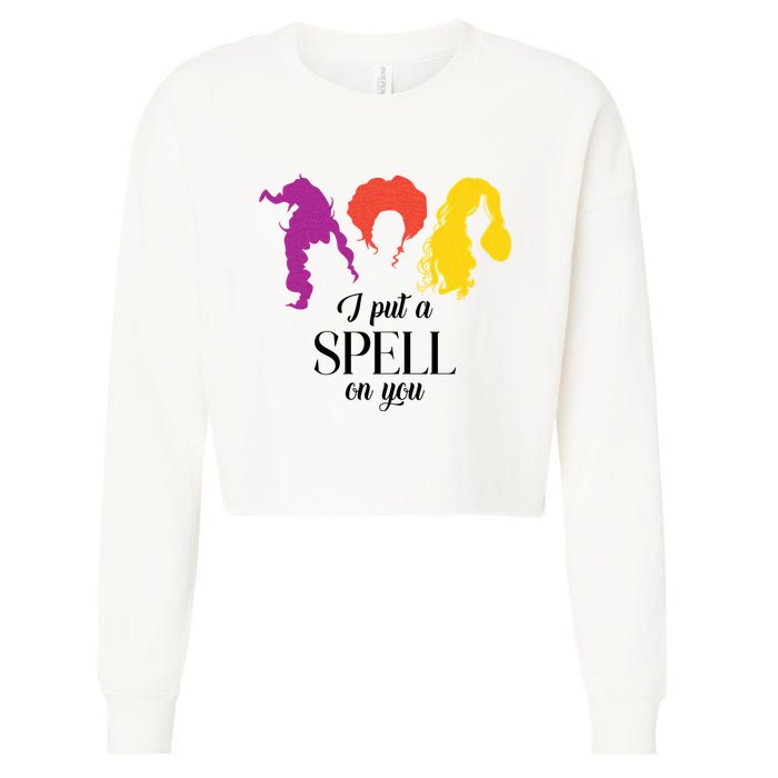 I Put A Spell On You Halloween Witch Cropped Pullover Crew