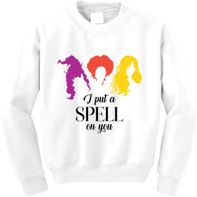 I Put A Spell On You Halloween Witch Kids Sweatshirt