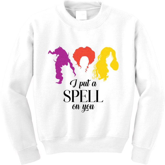 I Put A Spell On You Halloween Witch Kids Sweatshirt