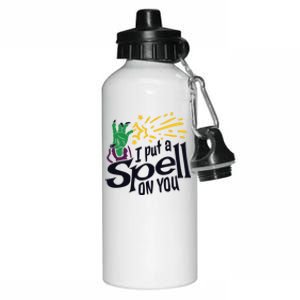 I Put A Spell On You Spooky Cute Halloween Graphic Gift Aluminum Water Bottle