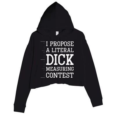 I Propose A D!ck Measuring Contest Billionaire Detestable Crop Fleece Hoodie