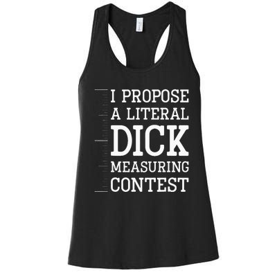 I Propose A D!ck Measuring Contest Billionaire Detestable Women's Racerback Tank