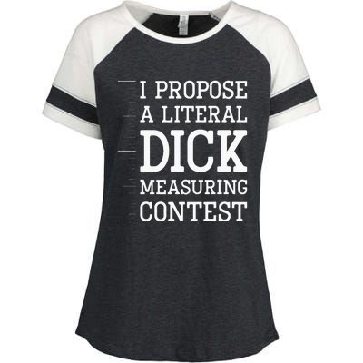 I Propose A D!ck Measuring Contest Billionaire Detestable Enza Ladies Jersey Colorblock Tee