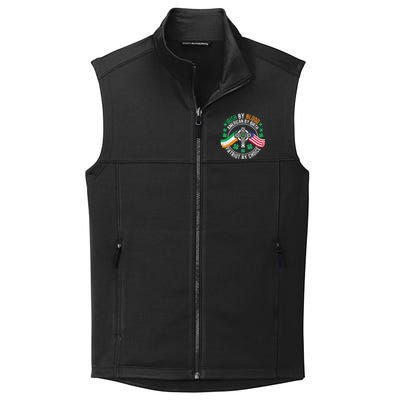 Irish Pride American Flag Celtic Cross St Patricks Day Collective Smooth Fleece Vest