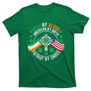 Irish Pride American Flag Celtic Cross St Patricks Day T-Shirt