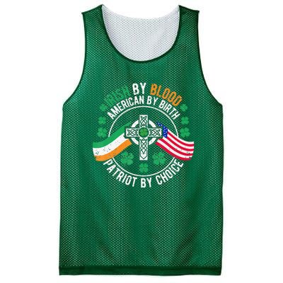 Irish Pride American Flag Celtic Cross St Patricks Day Mesh Reversible Basketball Jersey Tank