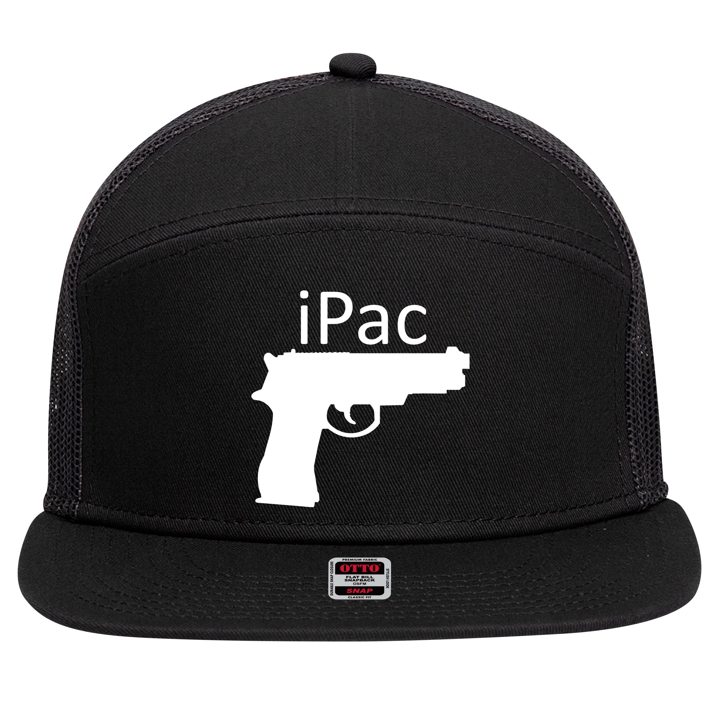 iPac Pack Gun 7 Panel Mesh Trucker Snapback Hat