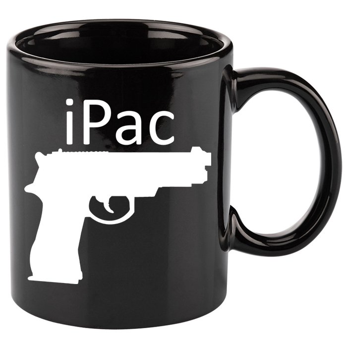 iPac Pack Gun 11oz C Handle Ceramic Mug