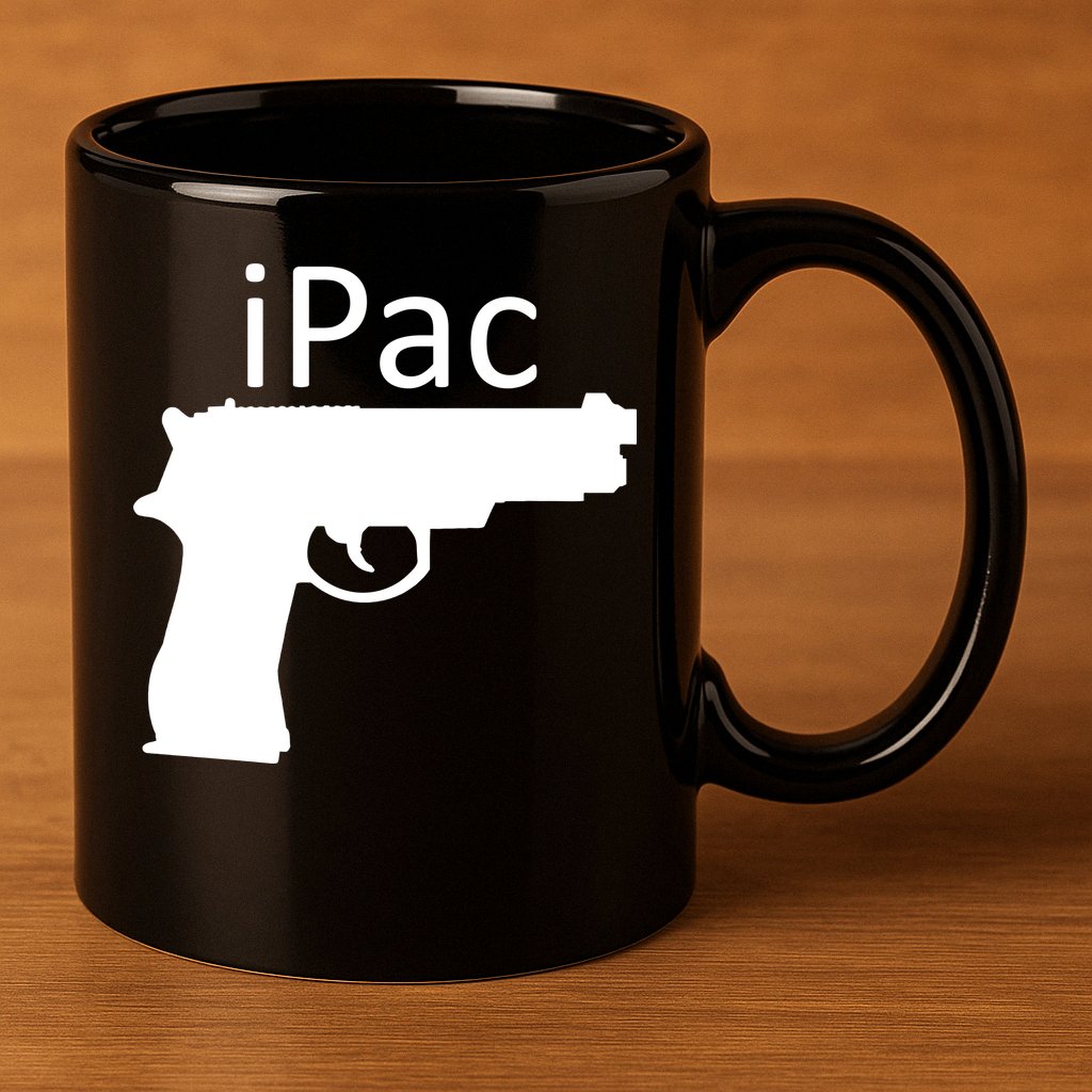 iPac Pack Gun 11oz C Handle Ceramic Mug