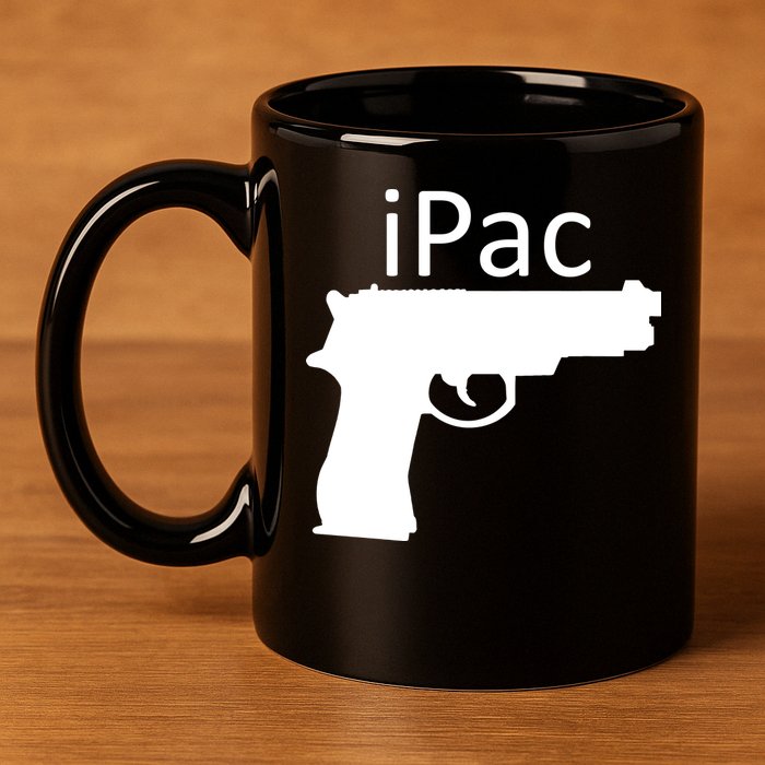 iPac Pack Gun 11oz C Handle Ceramic Mug