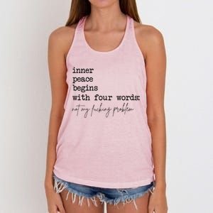 Inner Peace Begins With Four Words Women's Knotted Racerback Tank