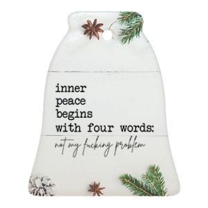 Inner Peace Begins With Four Words Ceramic Bell Ornament