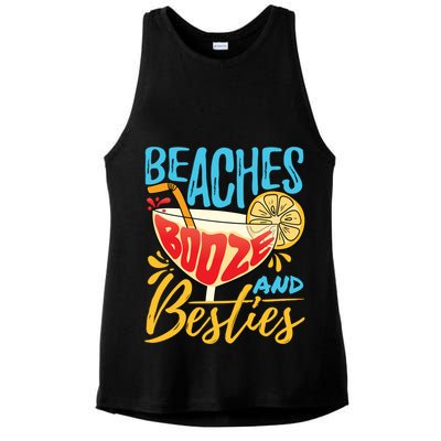 Island Party Beach Bachelorette Gift Beaches Booze And Besties Meaningful Gift Ladies PosiCharge Tri-Blend Wicking Tank