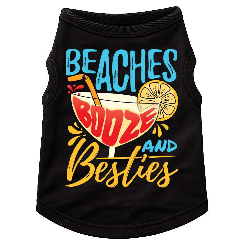 Island Party Beach Bachelorette Gift Beaches Booze And Besties Meaningful Gift Doggie Tank