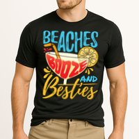 Island Party Beach Bachelorette Gift Beaches Booze And Besties Meaningful Gift Cooling Performance Crew T-Shirt