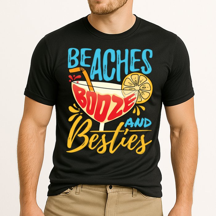 Island Party Beach Bachelorette Gift Beaches Booze And Besties Meaningful Gift Cooling Performance Crew T-Shirt