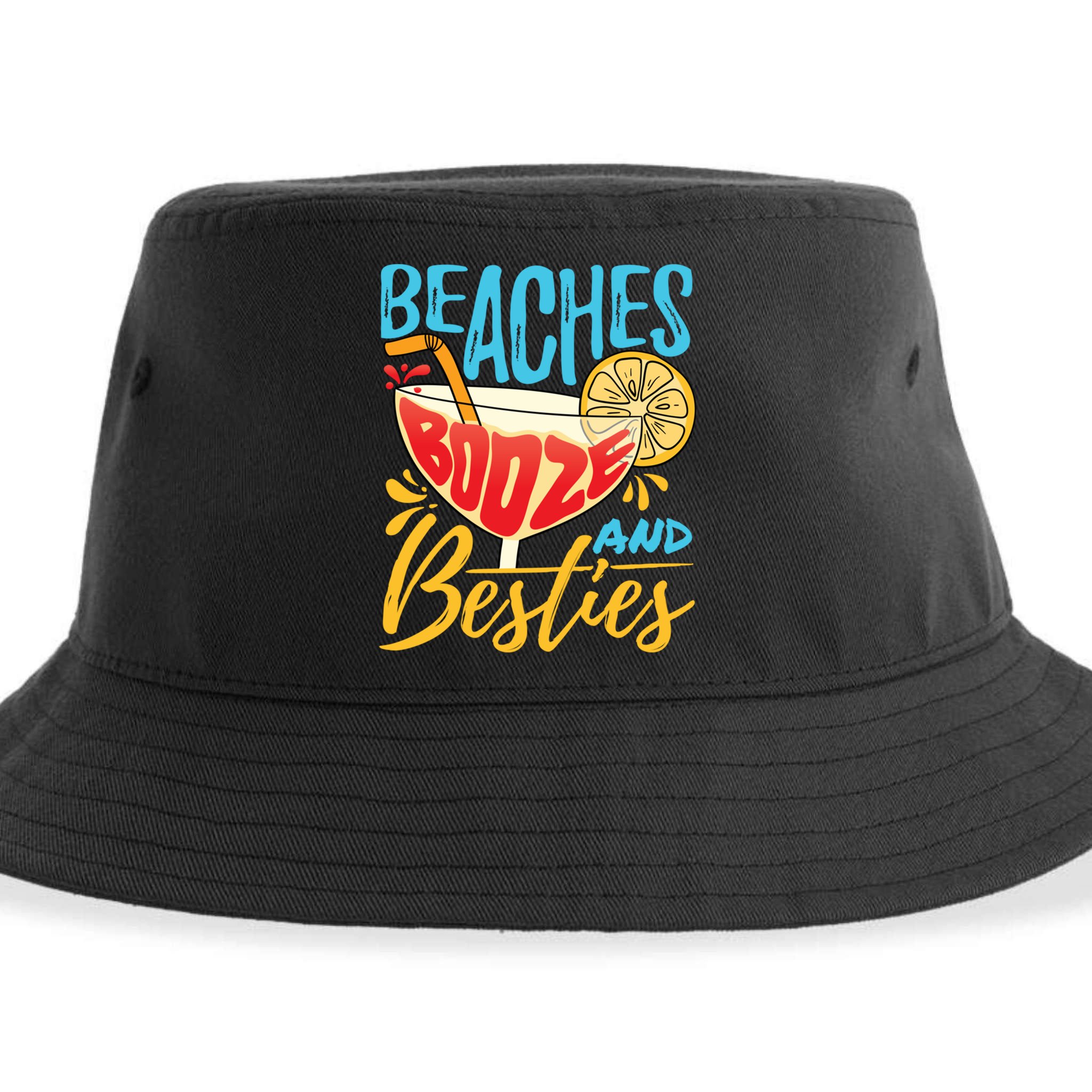 Island Party Beach Bachelorette Gift Beaches Booze And Besties Meaningful Gift Sustainable Bucket Hat