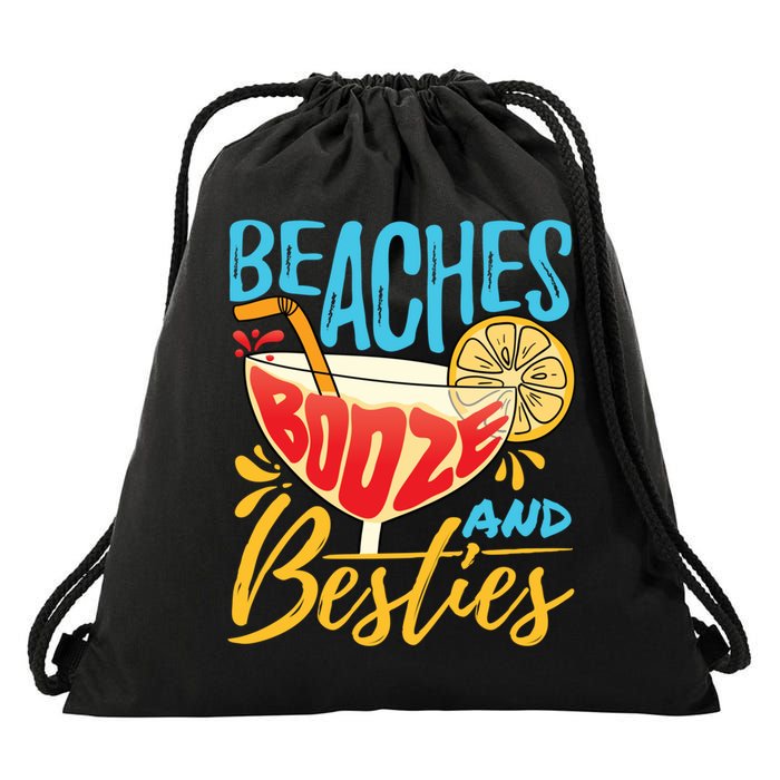 Island Party Beach Bachelorette Gift Beaches Booze And Besties Meaningful Gift Drawstring Bag