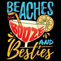 Island Party Beach Bachelorette Gift Beaches Booze And Besties Meaningful Gift Drawstring Bag
