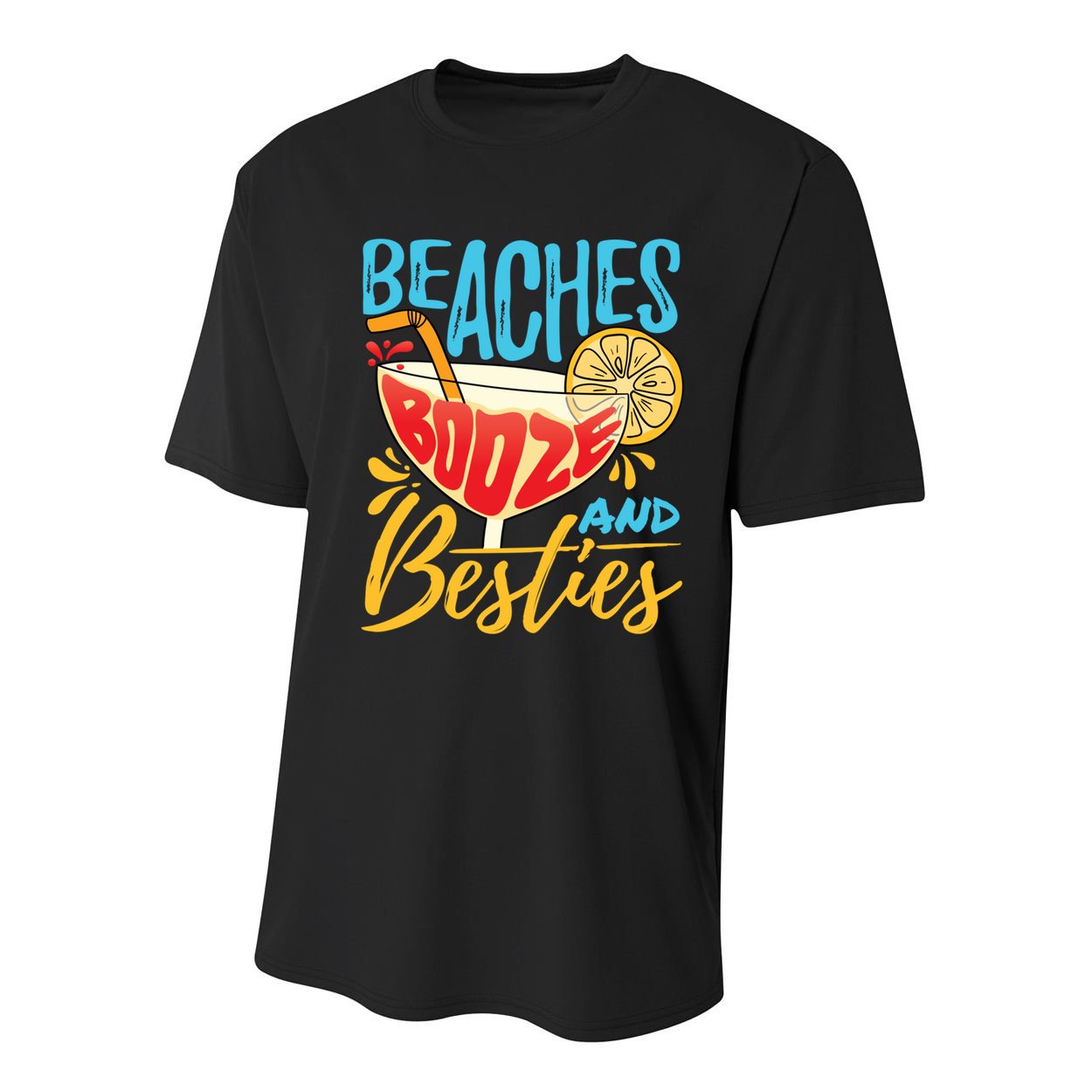 Island Party Beach Bachelorette Gift Beaches Booze And Besties Meaningful Gift Youth Performance Sprint T-Shirt