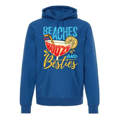 Island Party Beach Bachelorette Gift Beaches Booze And Besties Meaningful Gift Premium Hoodie