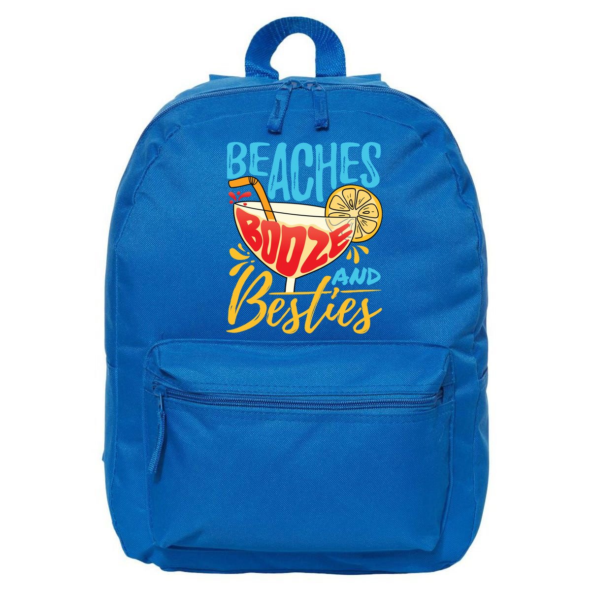 Island Party Beach Bachelorette Gift Beaches Booze And Besties Meaningful Gift 16 in Basic Backpack