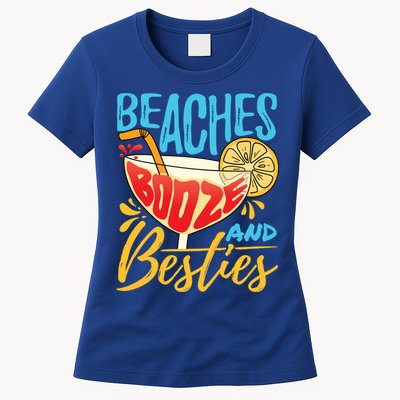Island Party Beach Bachelorette Gift Beaches Booze And Besties Meaningful Gift Womens T-Shirt
