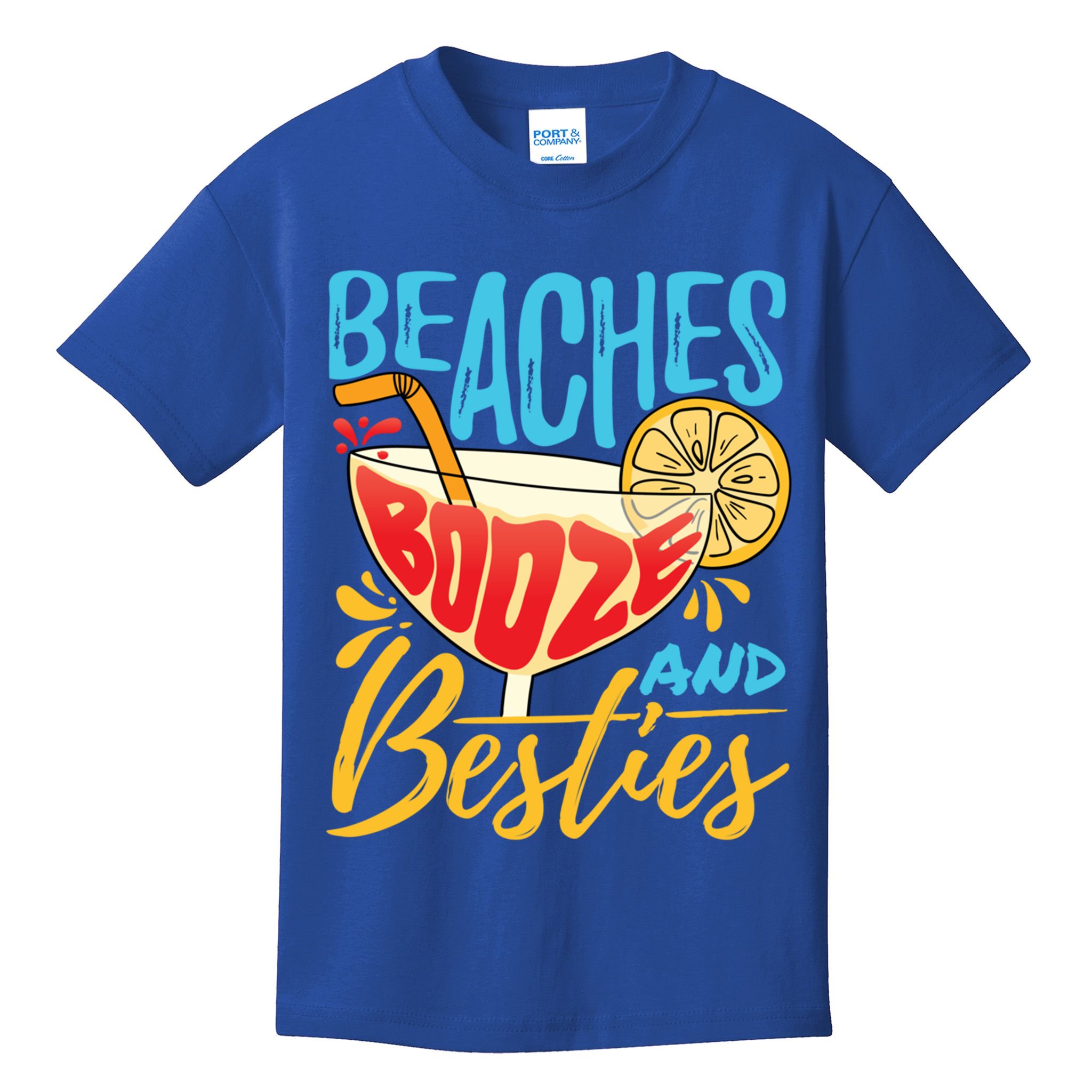 Island Party Beach Bachelorette Gift Beaches Booze And Besties Meaningful Gift Kids T-Shirt
