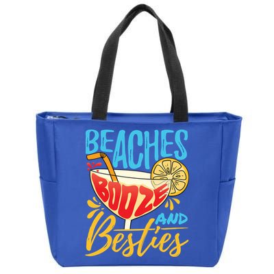 Island Party Beach Bachelorette Gift Beaches Booze And Besties Meaningful Gift Zip Tote Bag
