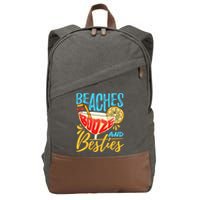 Island Party Beach Bachelorette Gift Beaches Booze And Besties Meaningful Gift Cotton Canvas Backpack