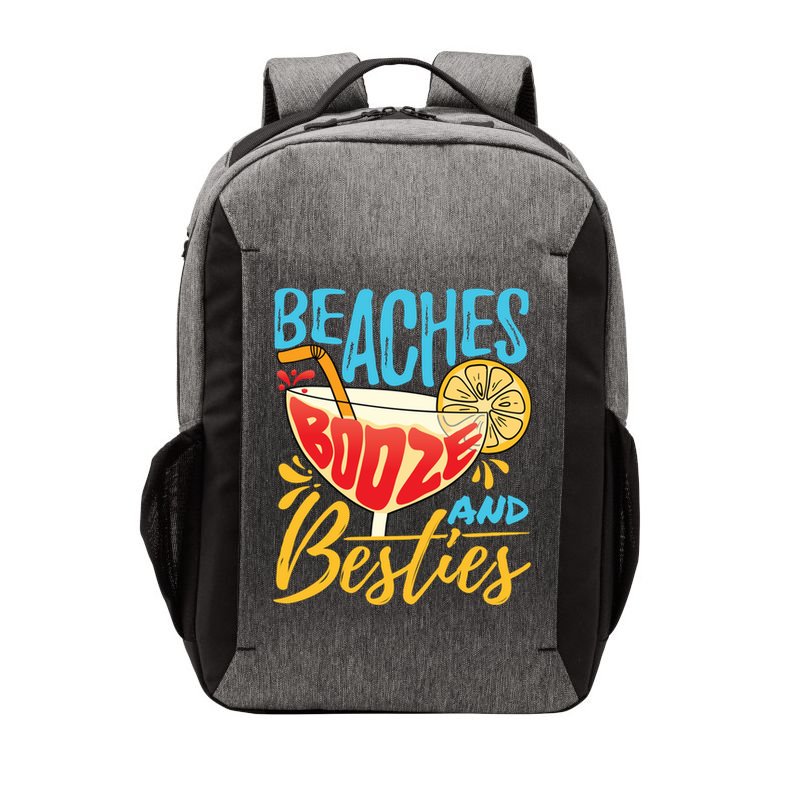Island Party Beach Bachelorette Gift Beaches Booze And Besties Meaningful Gift Vector Backpack