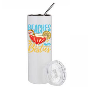 Island Party Beach Bachelorette Gift Beaches Booze And Besties Meaningful Gift Stainless Steel Tumbler