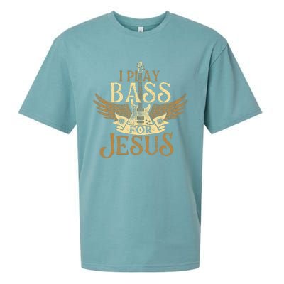 I Play Bass For Jesus Bassist Musician Bass Guitar Music Sueded Cloud Jersey T-Shirt