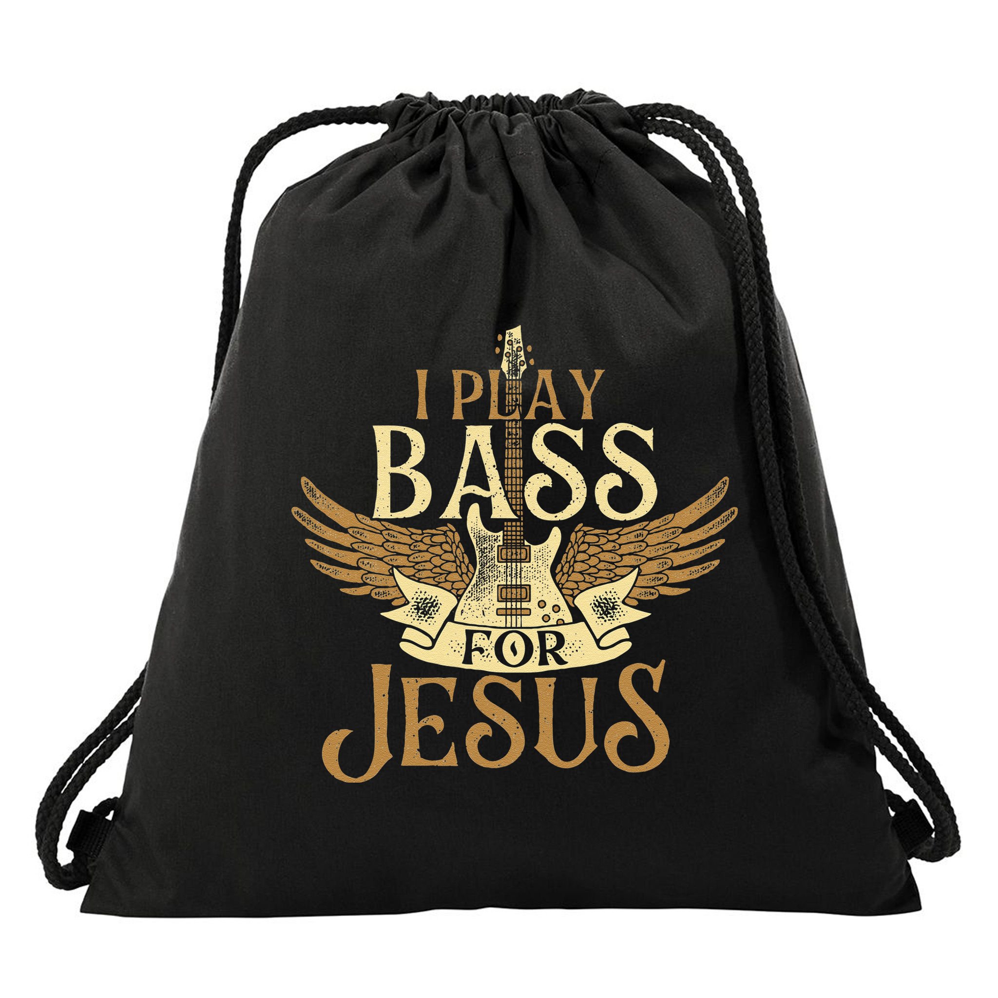 I Play Bass For Jesus Bassist Musician Bass Guitar Music Drawstring Bag
