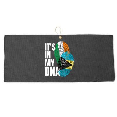 Irish Plus Bahamian Mix Dna Flag Heritage Gift Large Microfiber Waffle Golf Towel