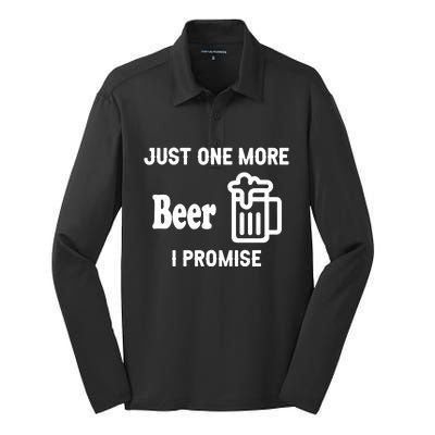 I Promise Beer Lovers Just Silk Touch Performance Long Sleeve Polo