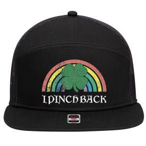 I Pinch Back Shamrock St. Patrick's Day Saint Paddys Rainbow 7 Panel Mesh Trucker Snapback Hat