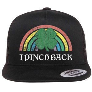 I Pinch Back Shamrock St. Patrick's Day Saint Paddys Rainbow Flat Bill Trucker Hat