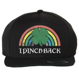 I Pinch Back Shamrock St. Patrick's Day Saint Paddys Rainbow Wool Snapback Cap