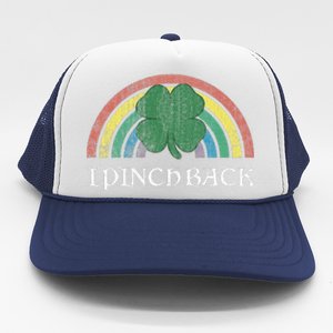 I Pinch Back Shamrock St. Patrick's Day Saint Paddys Rainbow Trucker Hat