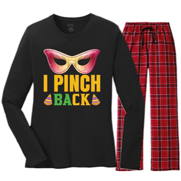 I Pinch Back Women's Long Sleeve Flannel Pajama Set 