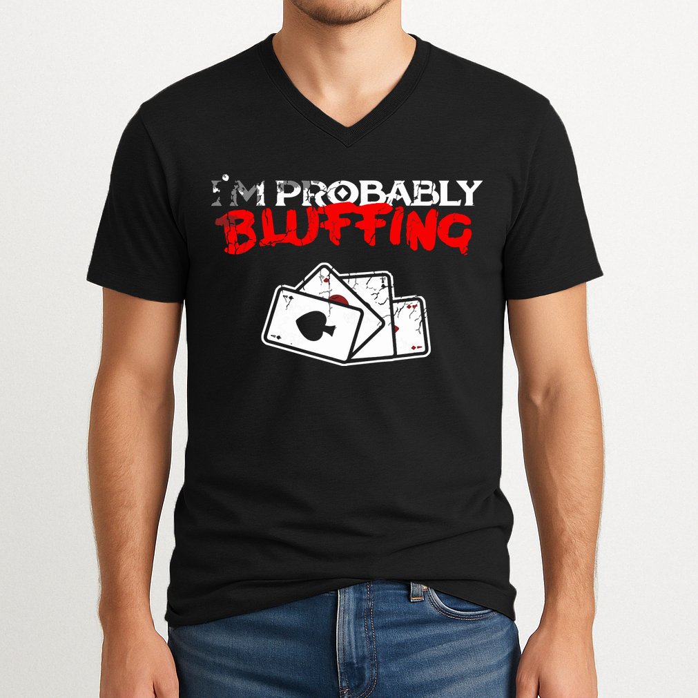 I'm Probably Bluffing Funny Poker Game Player V-Neck T-Shirt