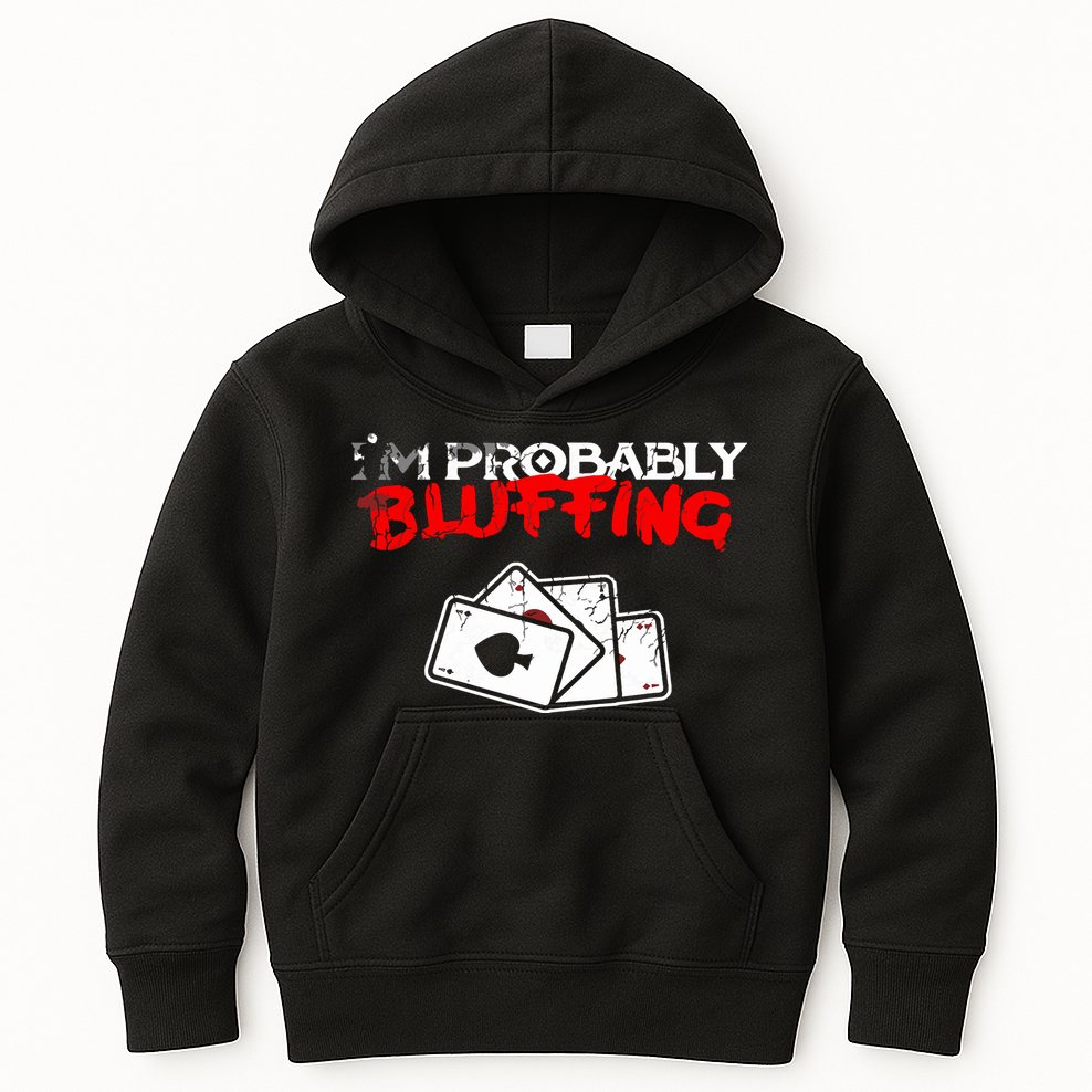 I'm Probably Bluffing Funny Poker Game Player Kids Hoodie
