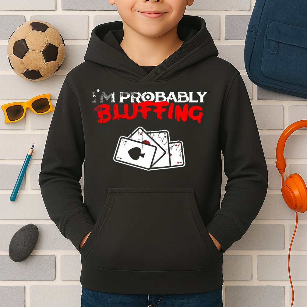 I'm Probably Bluffing Funny Poker Game Player Kids Hoodie