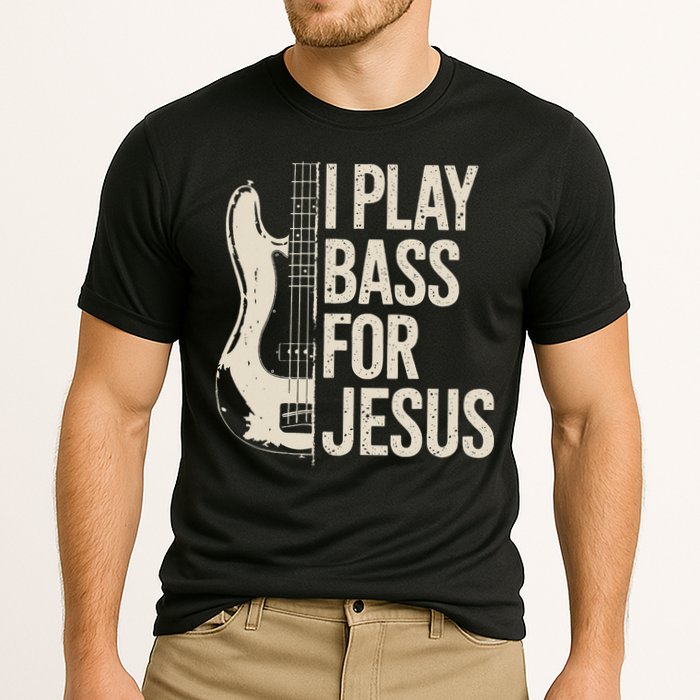 I Play Bass For Jesus Bass Guitar And Christian Bassist Cooling Performance Crew T-Shirt