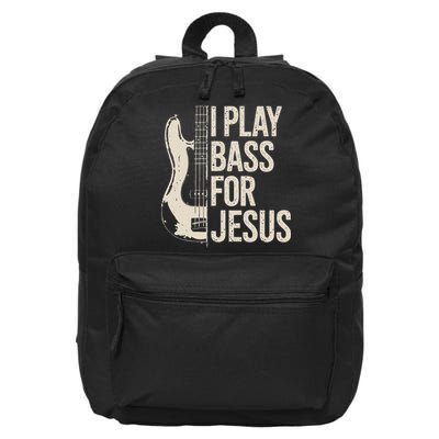 I Play Bass For Jesus Bass Guitar And Christian Bassist 16 in Basic Backpack