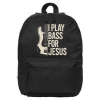 I Play Bass For Jesus Bass Guitar And Christian Bassist 16 in Basic Backpack